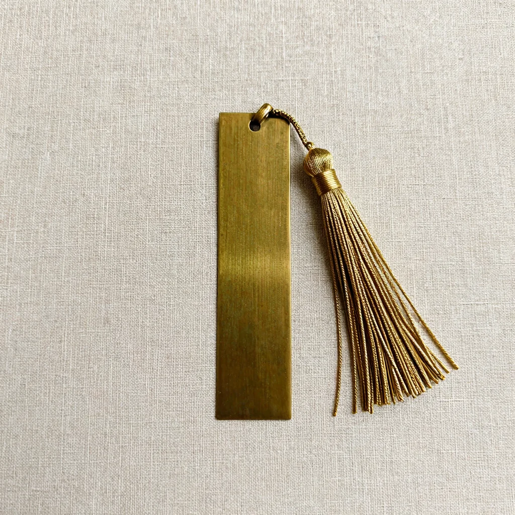 Etched Solid Brass Ribbon Bookmark